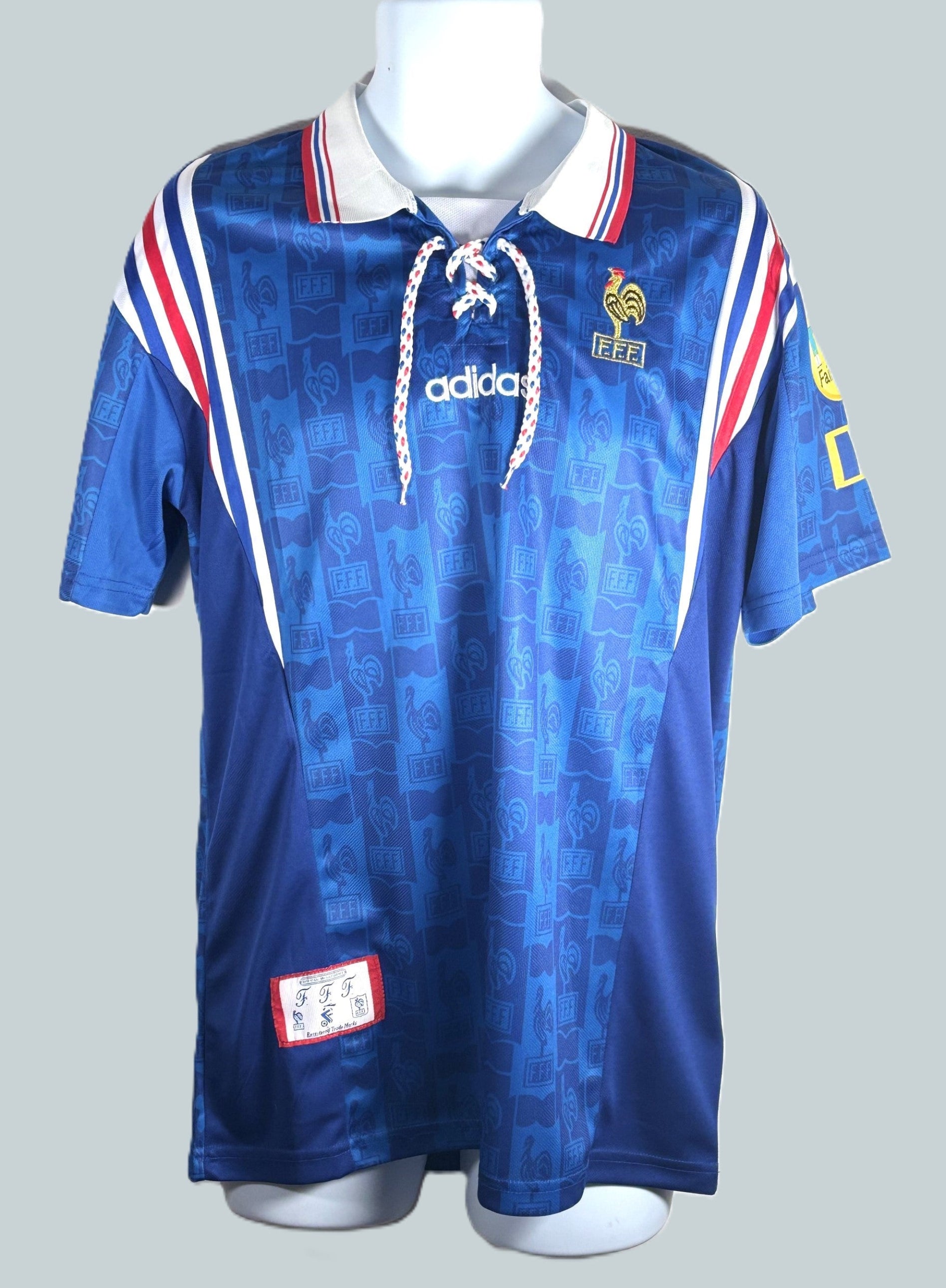 France 1996 Home Classic Football Shirt. short sleeve